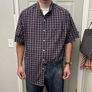 Ralph Lauren Men's Navy and Red Plaid Shirt